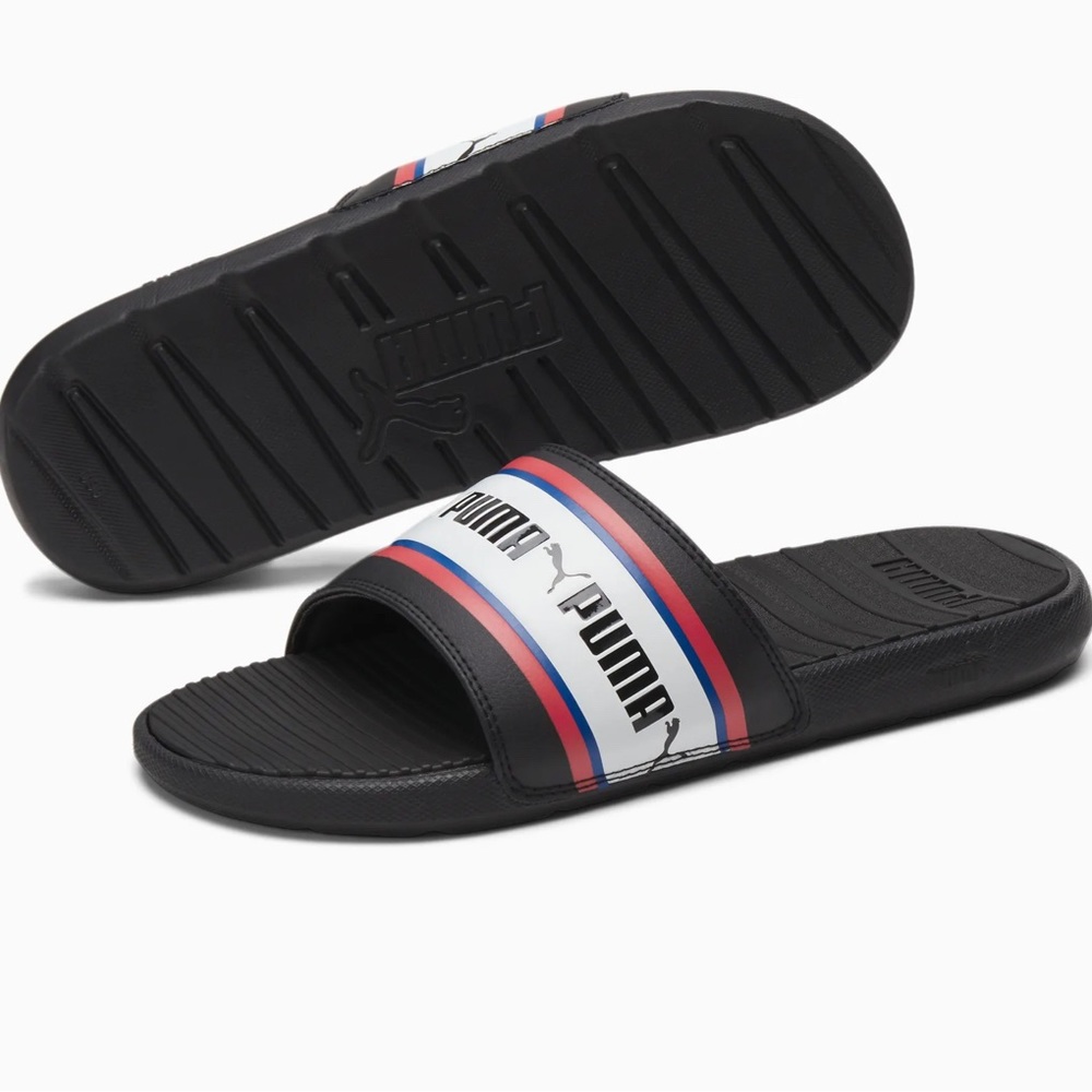 NWT! Puma Cool Cat Stripe Repeat Men’s Slides Size 10